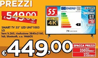 Bennet Smart tv 55" led un71003 offerta