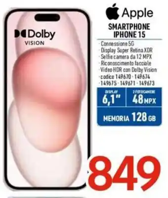 Apple SMARTPHONE IPHONE 15 128 GB