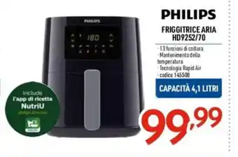 Elettrosintesi PHILIPS FRIGGITRICE ARIA HD9252/70 offerta