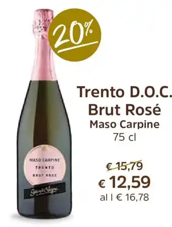 Unes Trento D.O.C. Brut Rosé Maso Carpine 75 cl offerta