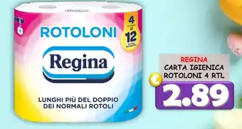 REGINA CARTA IGIENICA ROTOLONI 4 RTL
