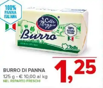 Todis BURRO DI PANNA 125 g offerta