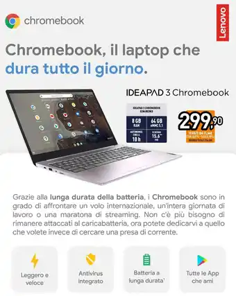 Unieuro Lenovo IDEAPAD 3 Chromebook offerta