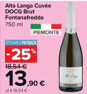 Carrefour Market Alta Langa Cuvée DOCG Brut Fontanafredda 750 ml offerta