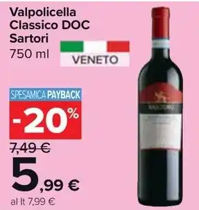 Carrefour Market Valpolicella Classico DOC Sartori offerta