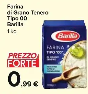 Carrefour Market Farina di Grano Tenero Tipo 00 Barilla 1 kg offerta