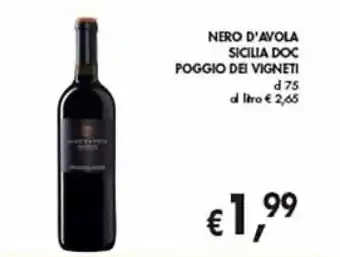 èccoMI NERO D'AVOLA SICILIA DOC POGGIO DEI VIGNETI cl 75 offerta