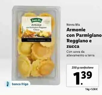Lidl Armonie con parmigiano reggiano e zucca offerta