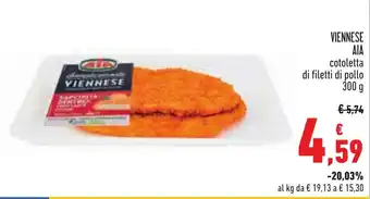 Conad VIENNESE AIA cotoletta di filetti di pollo 300 g offerta