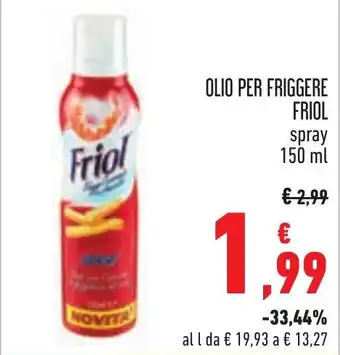 Conad OLIO PER FRIGGERE FRIOL spray 150 ml offerta