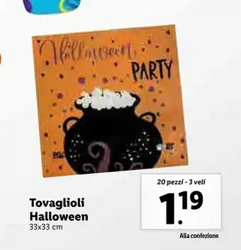 Lidl Tovaglioli halloween offerta