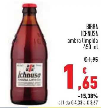 Conad BIRRA ICHNUSA ambra limpida 450 ml offerta