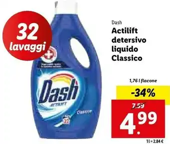 Lidl Actilift detersivo liquido classico offerta