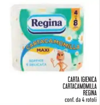 Conad CARTA IGIENICA CARTACAMOMILLA REGINA conf. da 4 rotoli offerta