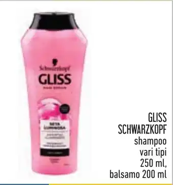 Conad GLISS SCHWARZKOPF shampoo vari tipi 250 ml, balsamo 200 ml offerta