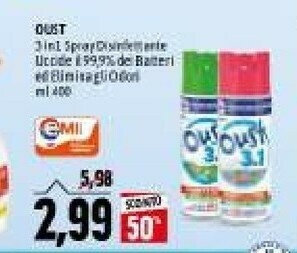 Emi Supermercati Oust 3 in 1 spray disinfettante offerta