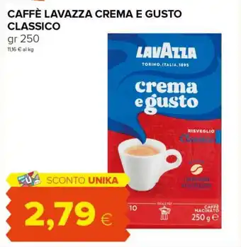 Tigre Amico CAFFÈ LAVAZZA CREMA E GUSTO CLASSICO gr 250 offerta