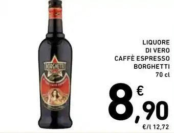 Spazio Conad LIQUORE DI VERO CAFFÈ ESPRESSO BORGHETTI 70 cl offerta