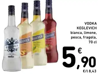 Spazio Conad VODKA KEGLEVICH bianca, limone, pesca, fragola, 70 cl offerta