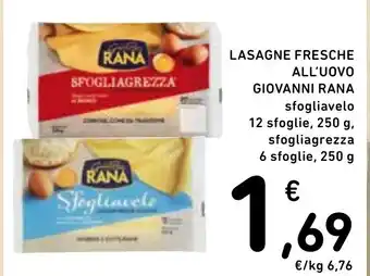 Spazio Conad LASAGNE FRESCHE ALL'UOVO GIOVANNI RANA sfogliavelo 12 sfoglie, 250 g offerta