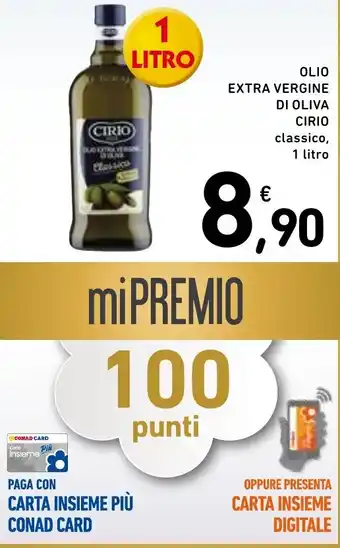 Spazio Conad OLIO EXTRA VERGINE DI OLIVA CIRIO classico, 1 litro offerta