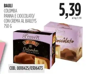 Carico Cash & Carry BAULI COLOMBA PANNA E CIOCCOLATO/ CON CREMA AL BAILEYS 750 G offerta