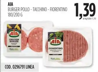 Carico Cash & Carry AIA BURGER POLLO-TACCHINO - FIORENTINO 180/200 G offerta