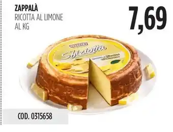 Carico Cash & Carry ZAPPALÀ RICOTTA AL LIMONE AL KG offerta