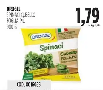 Carico Cash & Carry OROGEL SPINACI CUBELLO FOGLIA PIÙ 900 G offerta