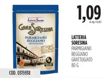 Carico Cash & Carry LATTERIA SORESINA PARMIGIANO REGGIANO GRATTUGIATO 80 G offerta