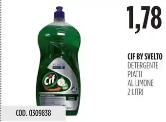 Carico Cash & Carry CIF BY SVELTO DETERGENTE PIATTI AL LIMONE 2 LITRI offerta