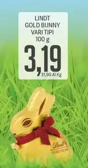 Supermercati Piccolo LINDT GOLD BUNNY VARI TIPI offerta