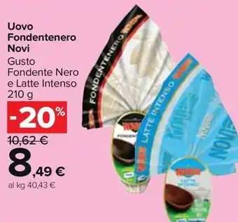 Carrefour Market Uovo Fondentenero Novi Gusto Fondente Nero e Latte Intenso 210 g offerta