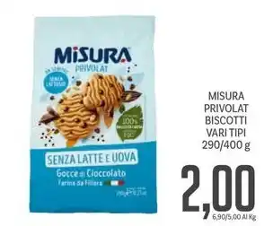 Supermercati Piccolo MISURA PRIVOLAT BISCOTTI VARI TIPI offerta