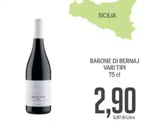 Supermercati Piccolo BARONE DI BERNAJ VARI TIPI 75 cl offerta