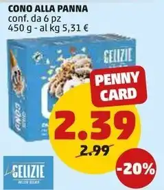 PENNY CONO ALLA PANNA conf. da 6 pz 450 g offerta