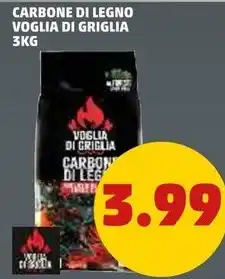 PENNY CARBONE DI LEGNO VOGLIA DI GRIGLIA 3KG offerta