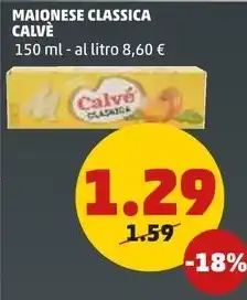 PENNY MAIONESE CLASSICA CALVÈ 150 ml offerta