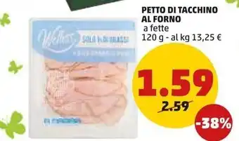 PENNY PETTO DI TACCHINO AL FORNO a fette 120 g offerta