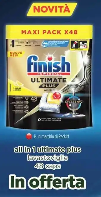 Acqua & Sapone finish all in 1 ultimate plus lavastoviglie 48 caps offerta