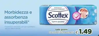 Acqua & Sapone Scottex tutti giorni fazzoletti 12 pacchetti offerta