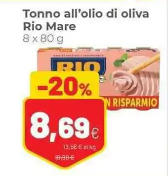 Coop Tonno all'olio di oliva Rio Mare 8 x 80 g offerta