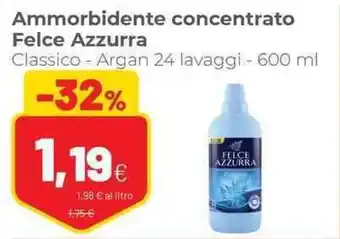 Coop Ammorbidente concentrato Felce Azzurra Classico - Argan 24 lavaggi - 600 ml offerta