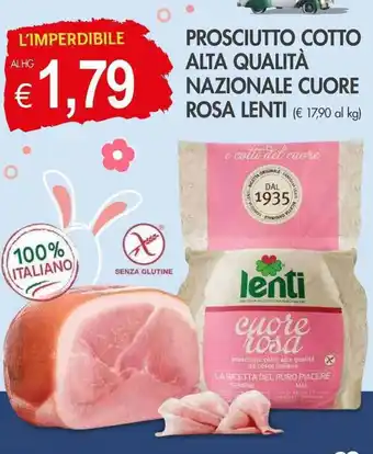 PrestoFresco PROSCIUTTO COTTO ALTA QUALITÀ NAZIONALE CUORE ROSA LENTI offerta