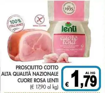 PrestoFresco PROSCIUTTO COTTO ALTA QUALITÀ NAZIONALE CUORE ROSA LENTI offerta