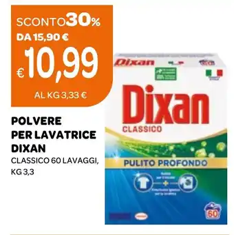 Ekom POLVERE PER LAVATRICE DIXAN CLASSICO 60 LAVAGGI, KG 3,3 offerta