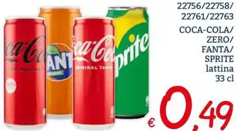 Zona COCA-COLA/ ZERO/ FANTA/ SPRITE lattina 33 cl offerta