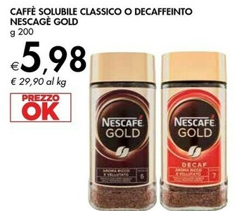 Bennet Nescafé gold caffe solubile classico o decaffeinto offerta