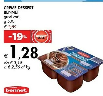 Bennet Bennet creme dessert offerta