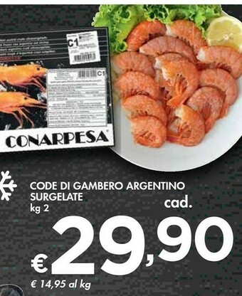 Bennet Code di gambero argentino surgelate offerta